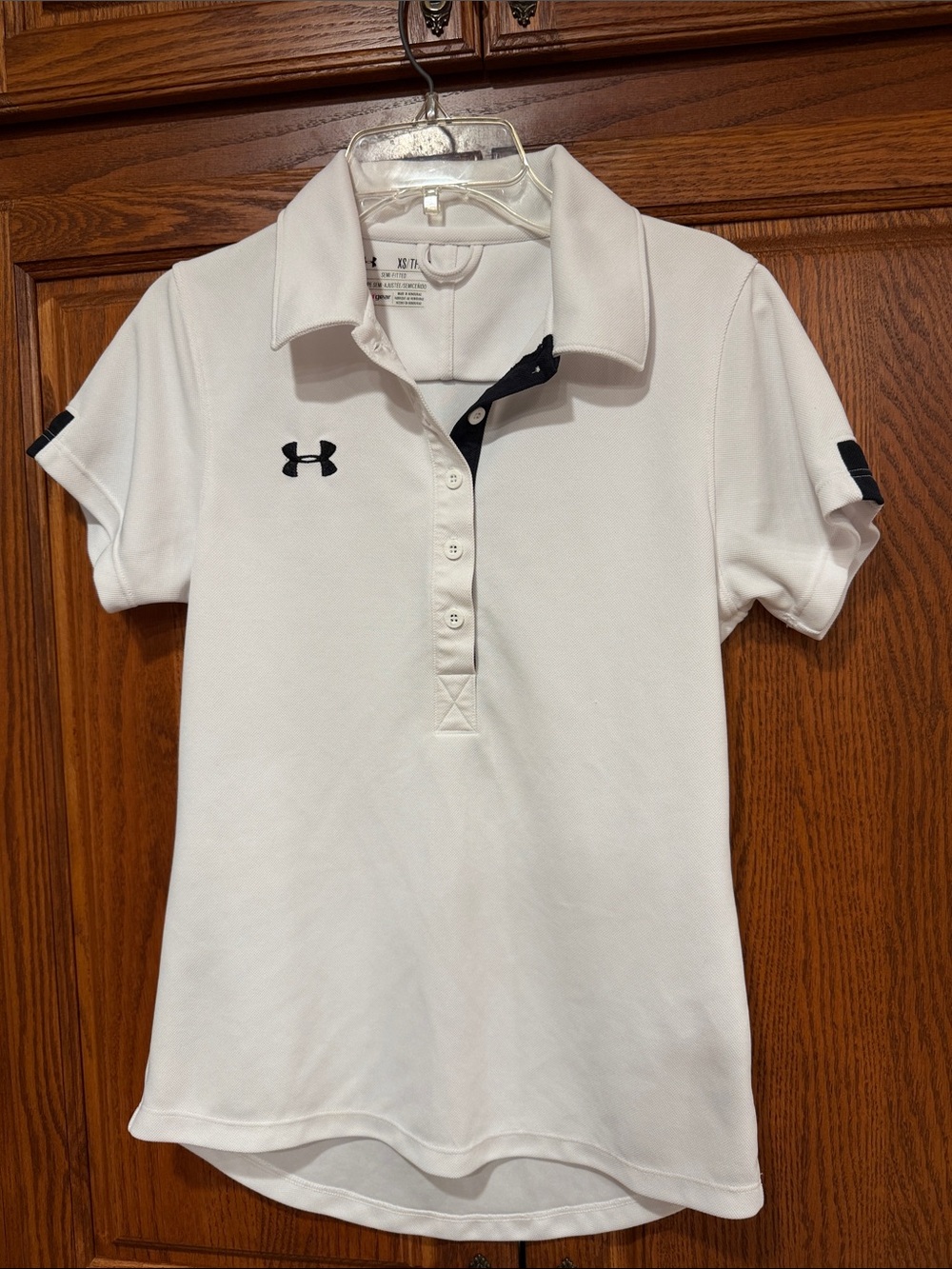 Under Armour White Polo with Black Accents